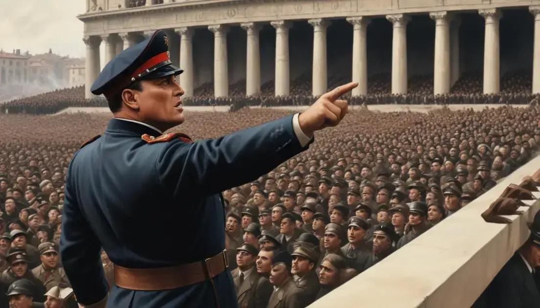 Fascismo italiano e o poder de Mussolini