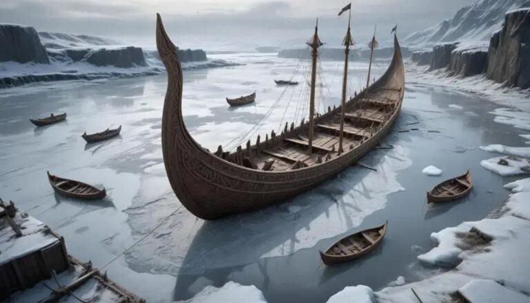 Barcos vikings preservados no gelo e na lama
