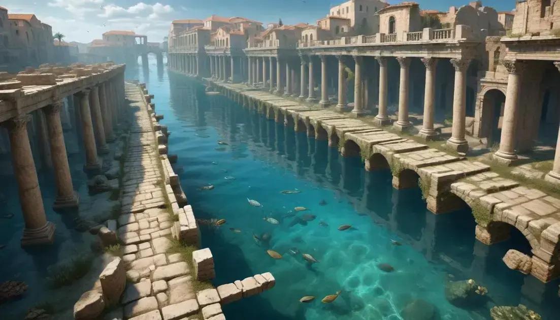 Estradas romanas submarinas reveladas pelo mar