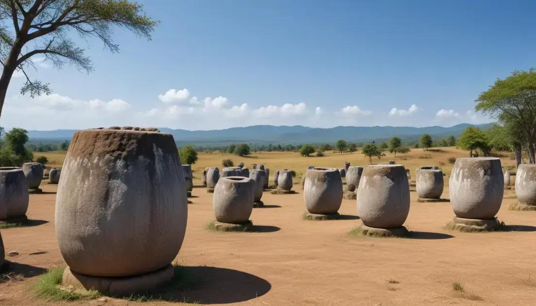 Planície de Jarres e os vasos gigantes do Laos